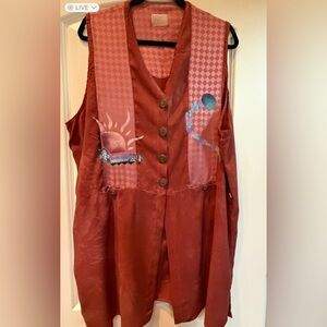 Steel Pony Rust Relaxed XL Sleeveless Button-Up Tunic Vest Western Southwestern